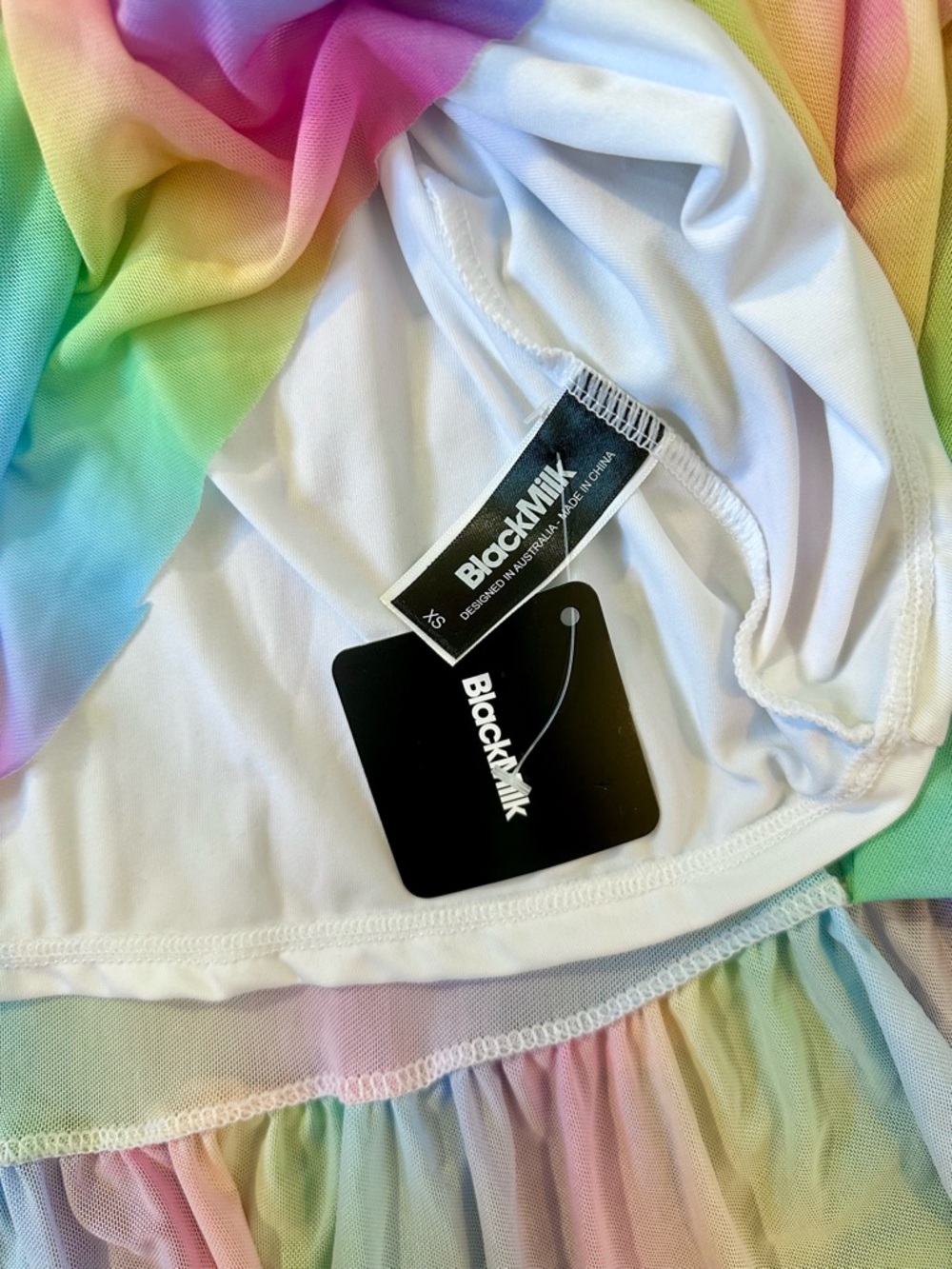 Blackmilk Rainbow Ice Cream Frills on Frills Midaxi Dress XS NWT Pastel Boho - Picture 5 of 11